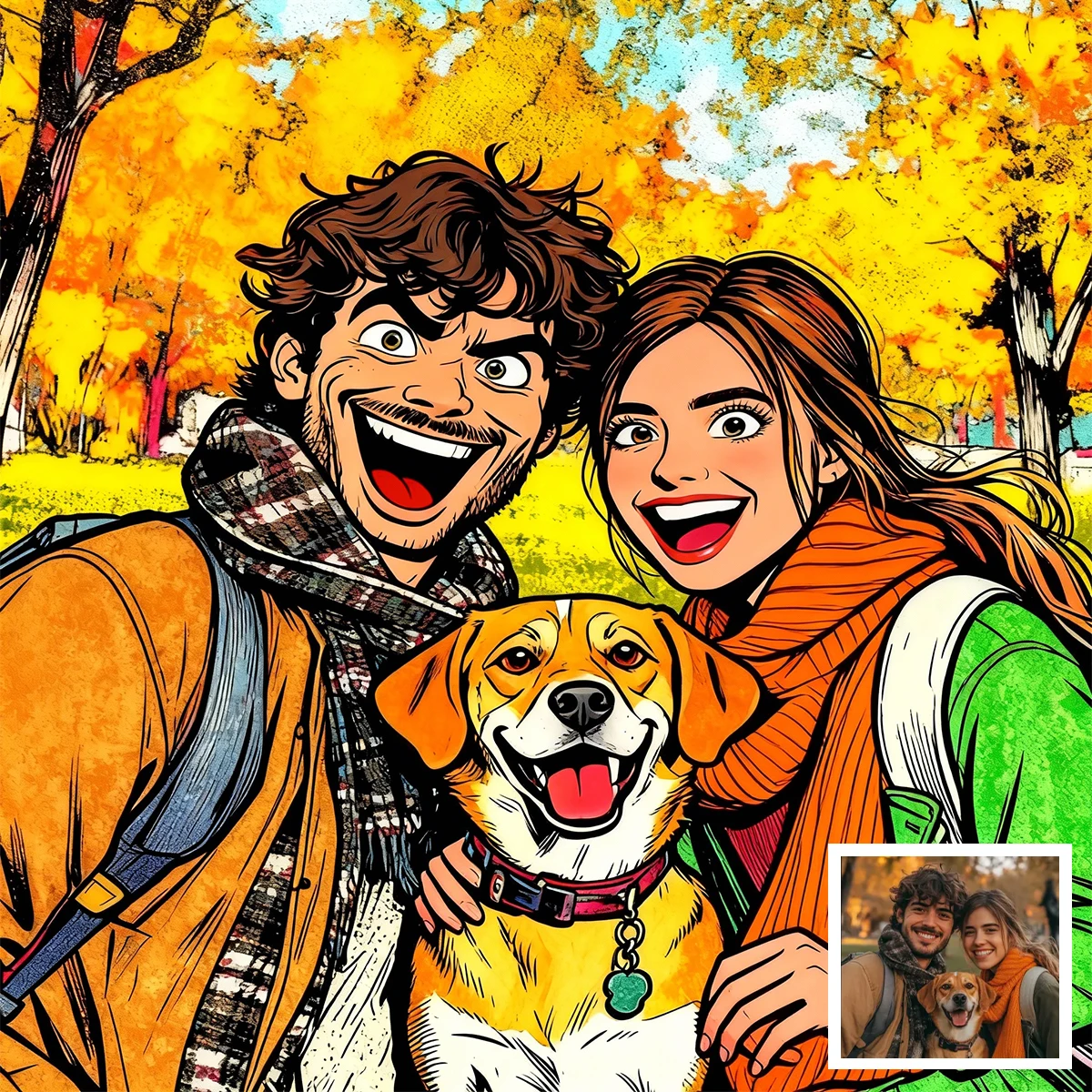 Personalisiertes individuelles amerikanisches übertriebenes Comic-Stil-Leinwanddruck-Poster für Porträt, Familie, Haustiere, Kunstdrucke, Heimdekoration, Geschenke