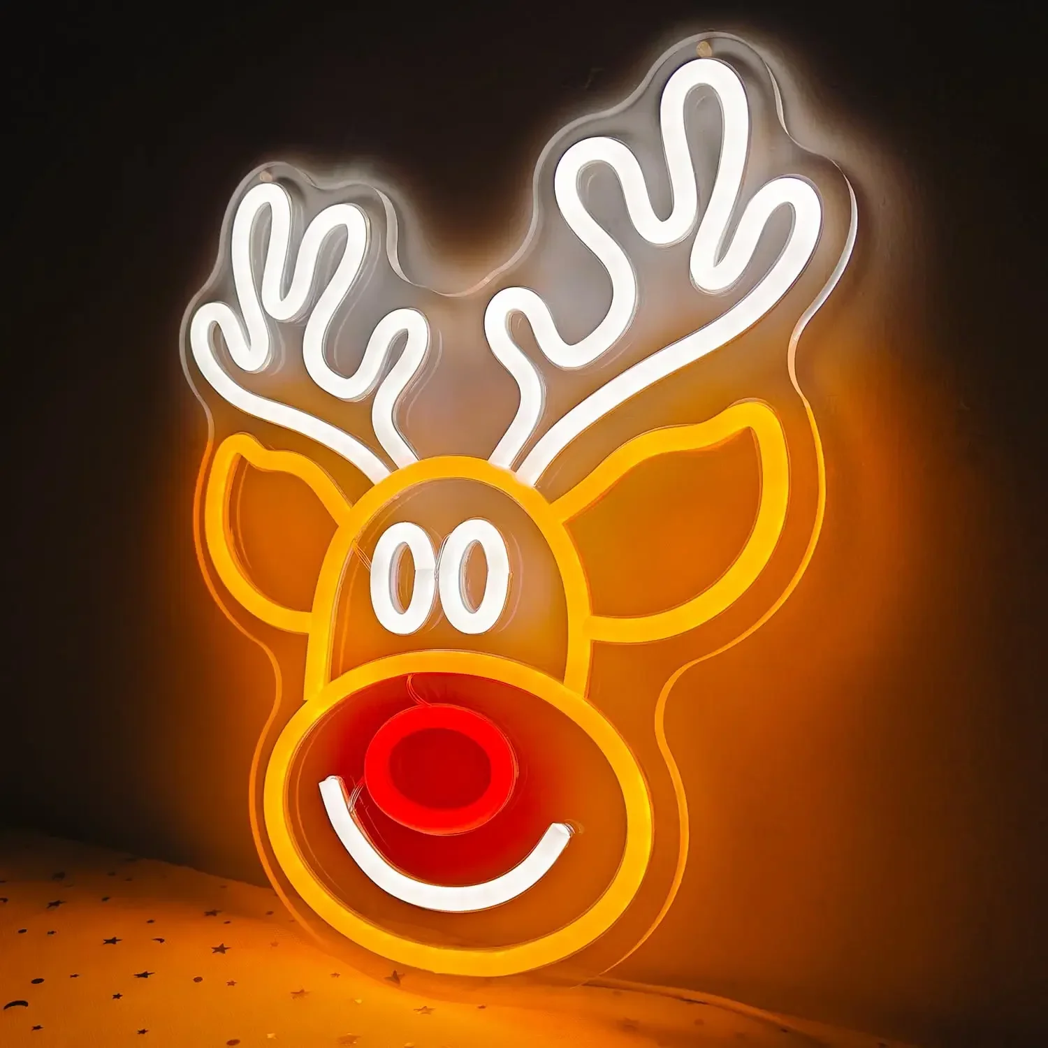 Christmas Elk Neon Sign Christmas LED Neon Light Animal Neon Sign For Bedroom Children Kids Gift Living Room Winter Home Party