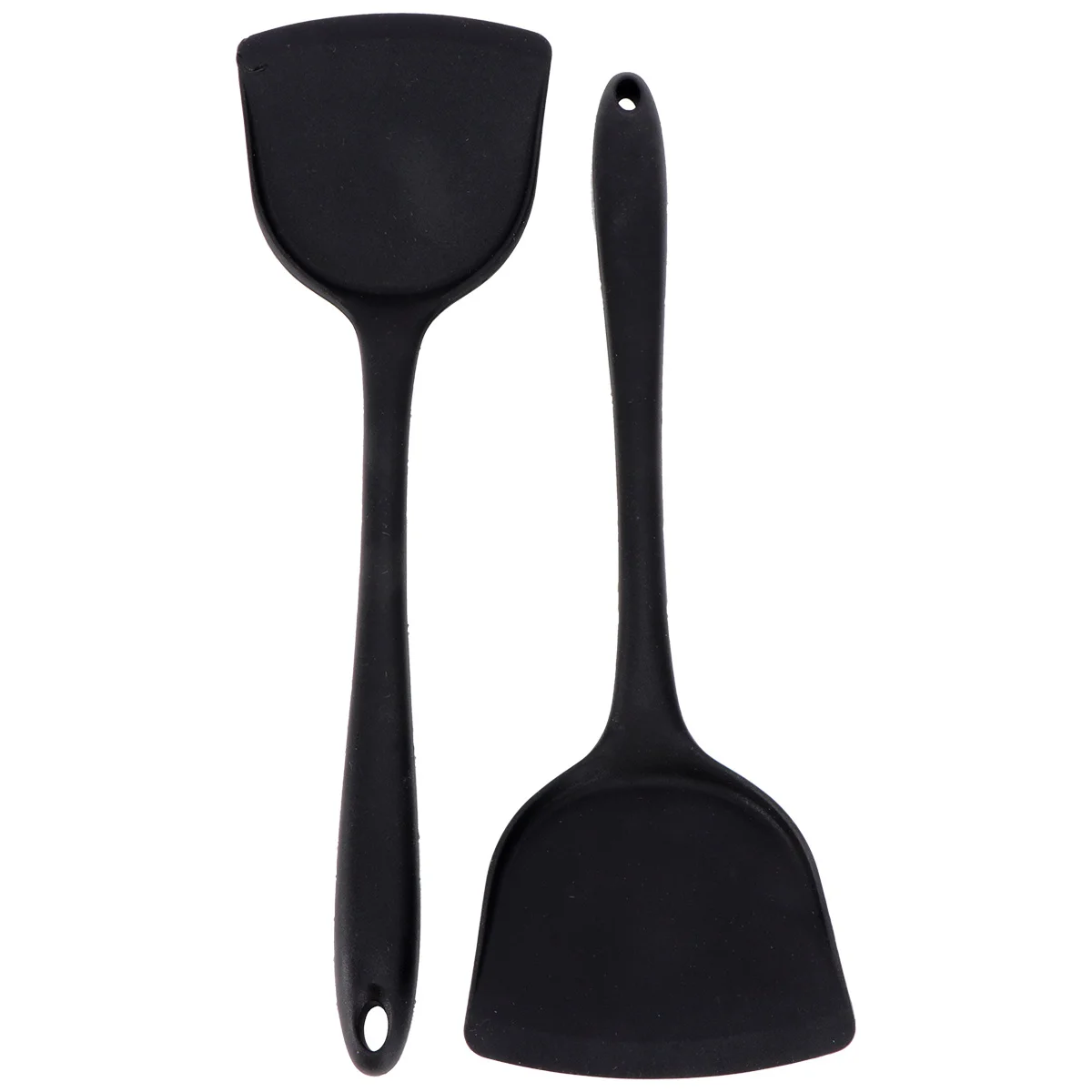 

2Pcs Silicone Kitchen Utensils Non-Stick Pan Spatula Set Heat Resistant High Temperature Cooking Odorless Black