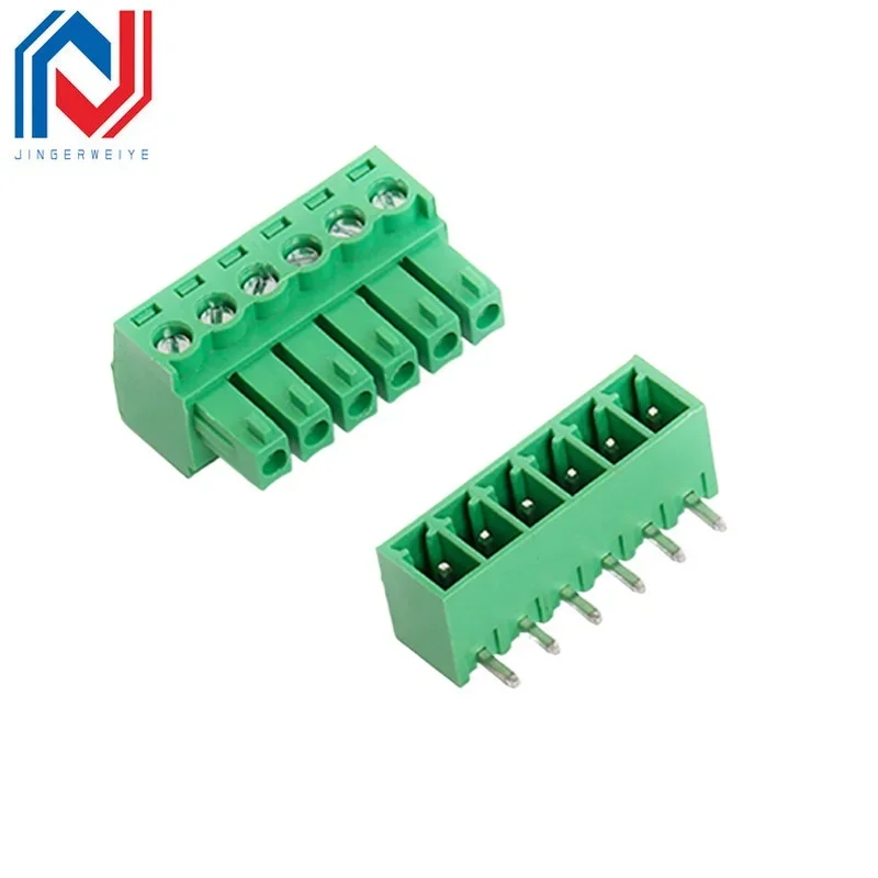 2Pair 15EDGK-3.5mm Plug-in Screw Connector 2EDGV-3.5mm Straight Pin 2EDGR-3.5mm Bent Foot Terminal 2P-12Pin Electrical Terminals