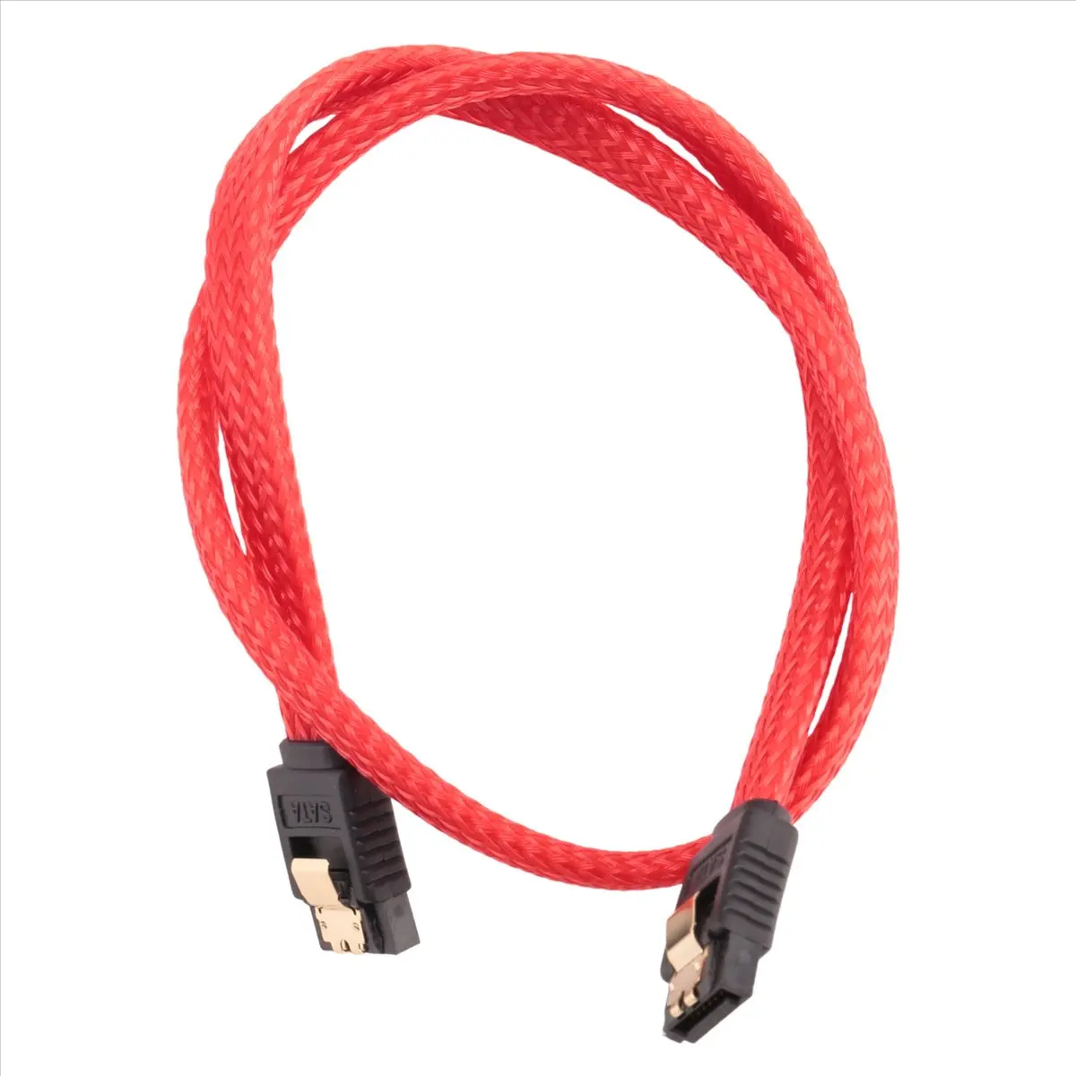 A40I 50CM SATA 3.0 III SATA3 7pin Data Cable 6Gb/s SSD Cables HDD Hard Disk Data Cord with Nylon Sleeved Premium Version(Red)