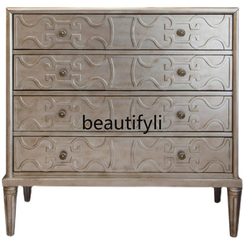 

French light luxury entrance decorative cabinet drawer modern simple storage foyer chest