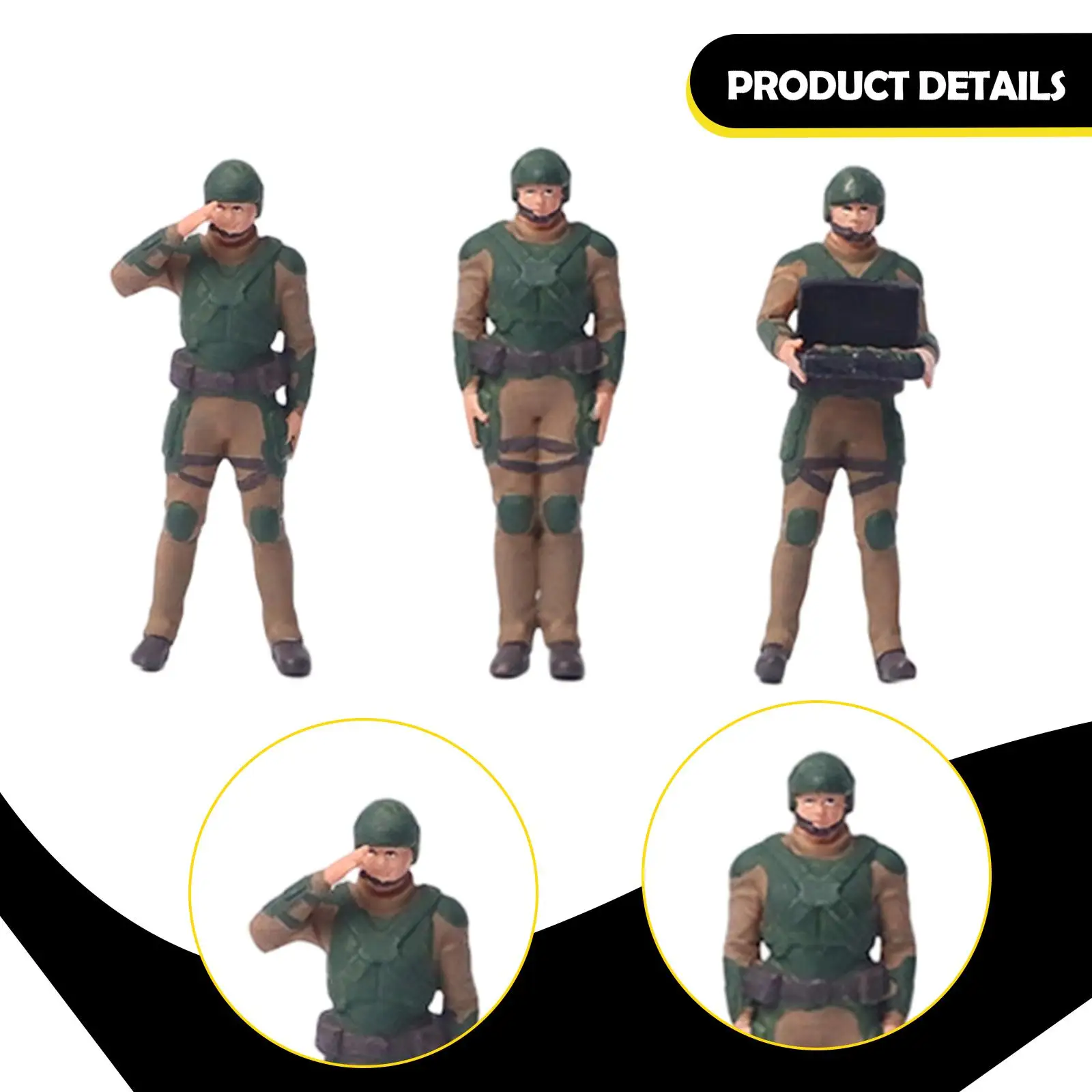 

3 Pieces 1:64 Miniature Figure Miniature Game Character Game Character Role Play Toy Set for Desktop Ornament Railway Set