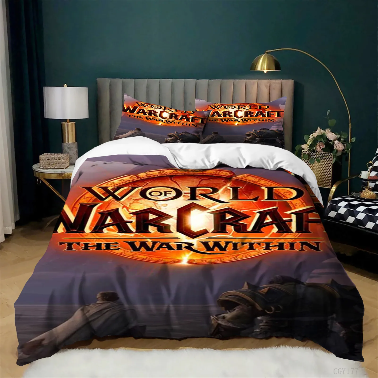 

Wo-rld of War-cra-ft Bedding Duvet Cover Set 3pcs Ultra Soft Comforter Quilt Cover Set Lightweight Bedding Set Zipper Closure