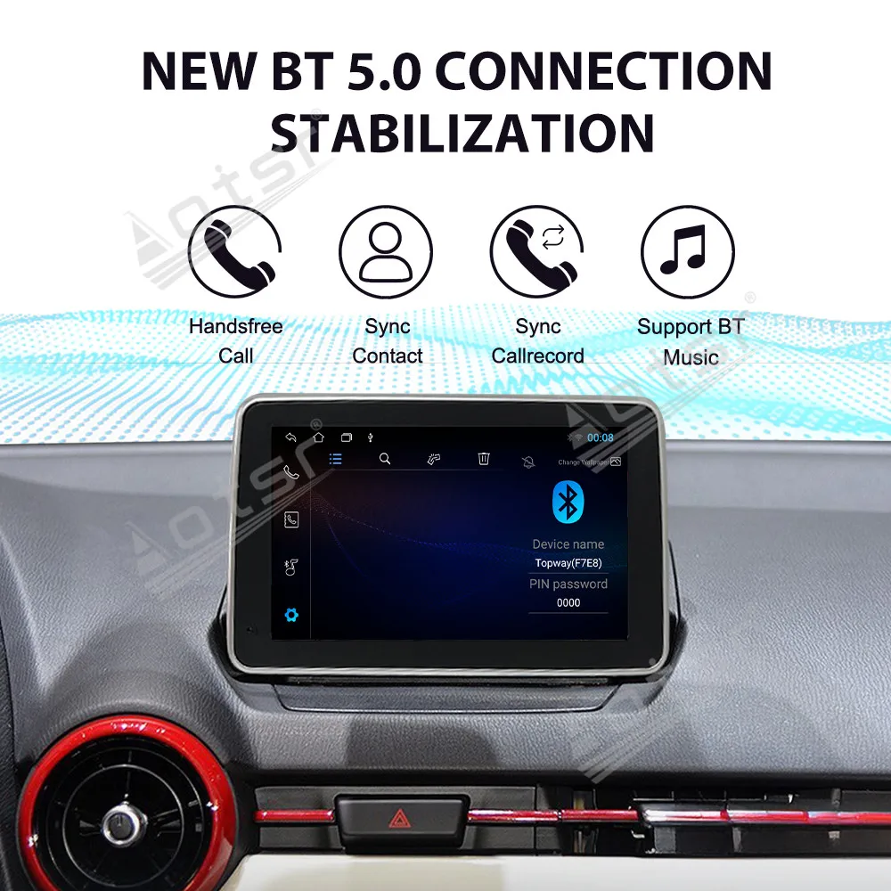 7.0 بوصة لمازدا 2 CX-3 2015 -2018 سيارة السيارات carplay أندرويد 14.0 راديو مشغل وسائط متعددة لتحديد المواقع والملاحة شاشة تعمل باللمس رئيس وحدة