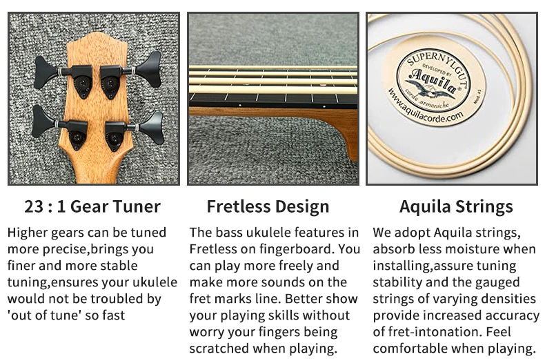 المصنع الصيني Aiersi العلامة التجارية سعر الجملة جافا الأبنوس 30 بوصة الكهربائية باس القيثارة الغيتار الصوتية مع حقيبة جيتار نوعية جيدة
