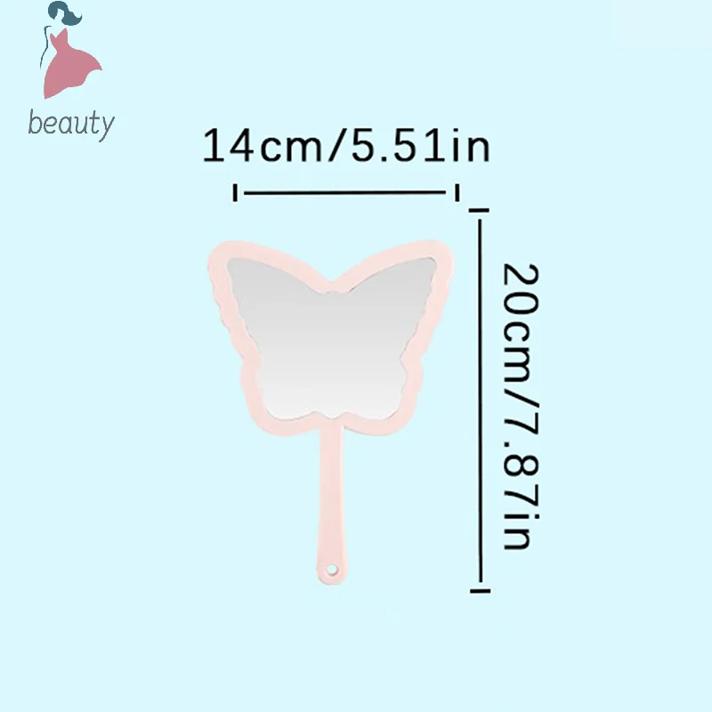 Butterfly Shaped Makeup Mirror Handheld Mirror Portable Eyelash Extension Mirrors Salon Mirrors Makeup