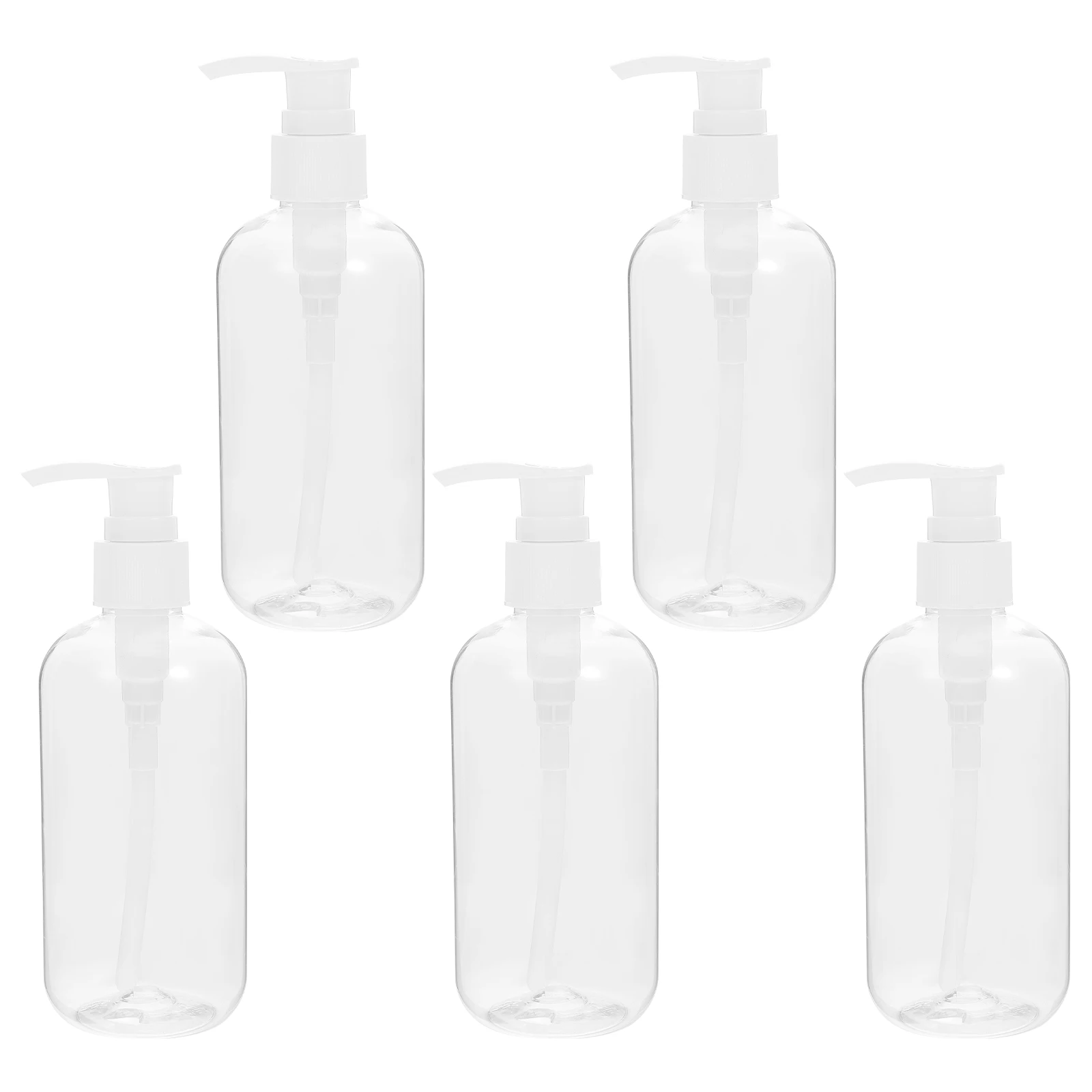 

5pcs Hand Soap Dispenser Shampoo Conditioner Bottles White Plastic Empty Container Lotion Pump Travel Reusable Liquid Refill