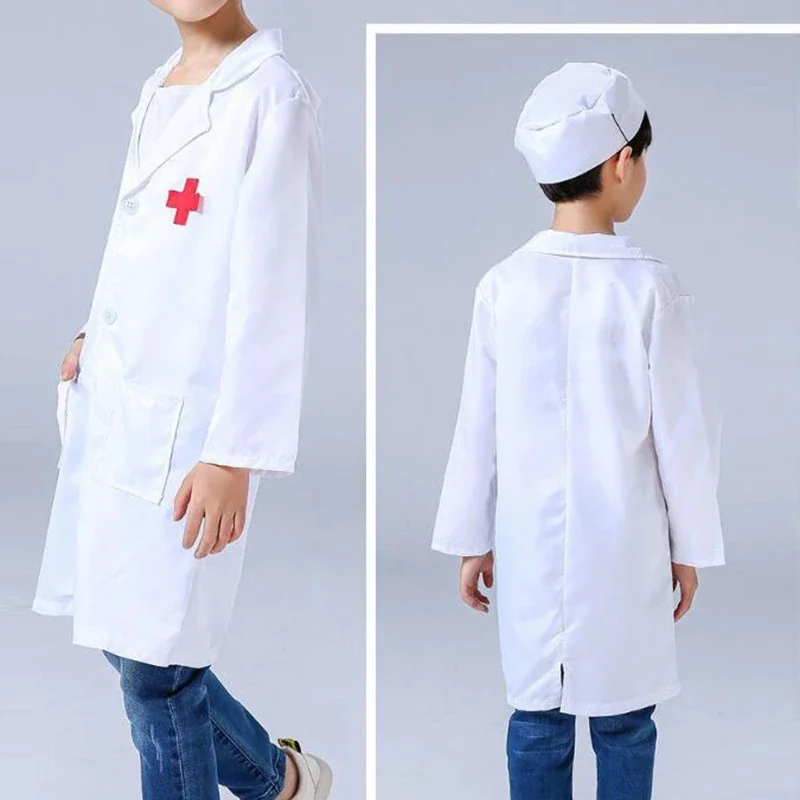 Crianças cosplay roupas meninos meninas médico enfermeira uniformes fantasia criança natal role play trajes festa usar vestido médico