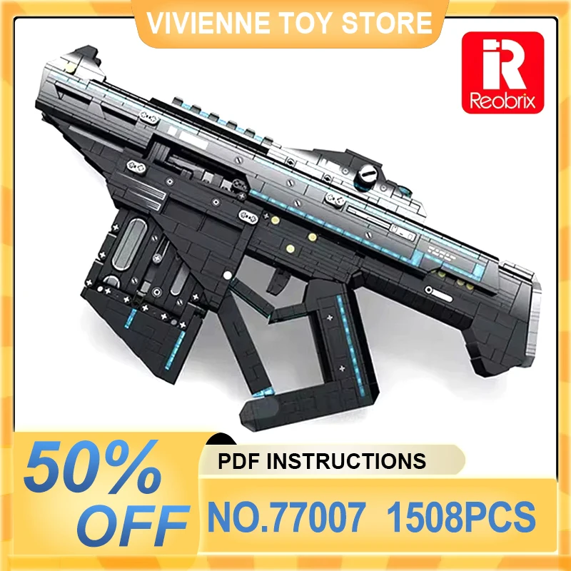 

Reobrix 77007 Technical Submachine Gun Model Military Weapons Series Building Blocks Bricks Puzzle Toys Christmas Gifts For Kids