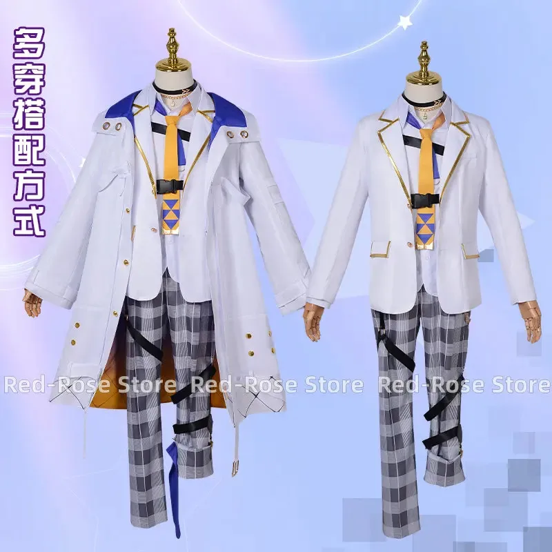Nijisanji EN Aster Arcadia أزياء تنكرية سماوية واحدة ILUNA VTuber شعر مستعار أغطية الرأس للجنسين موحدة الدعاوى شعر مستعار أحذية الدعامة