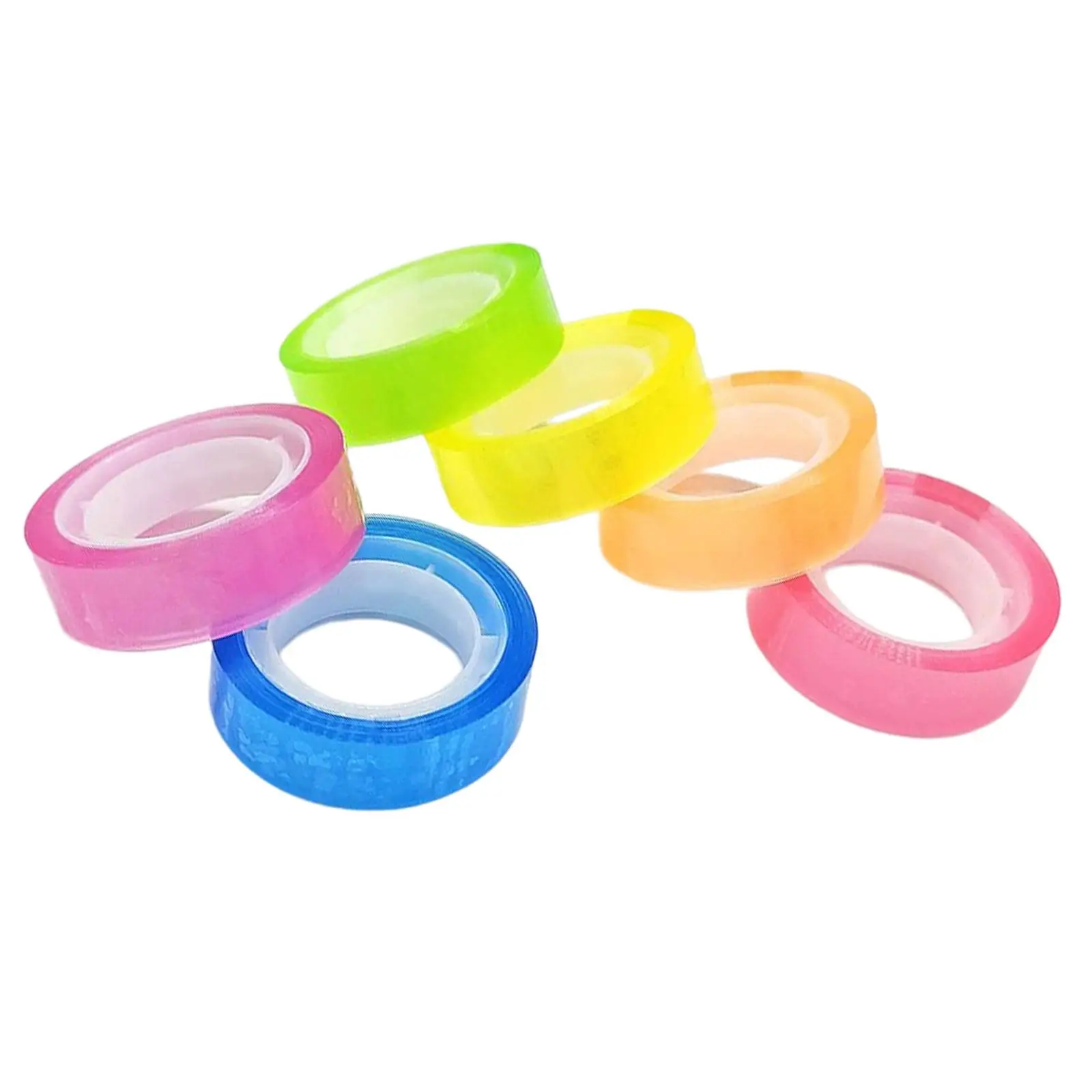 6Pcs Sticky Ball Tape Funny Rainbow Tape Pearlescent Color Sticky Ball Rolling Tape Educational Toy for Boys Girls Kids Home