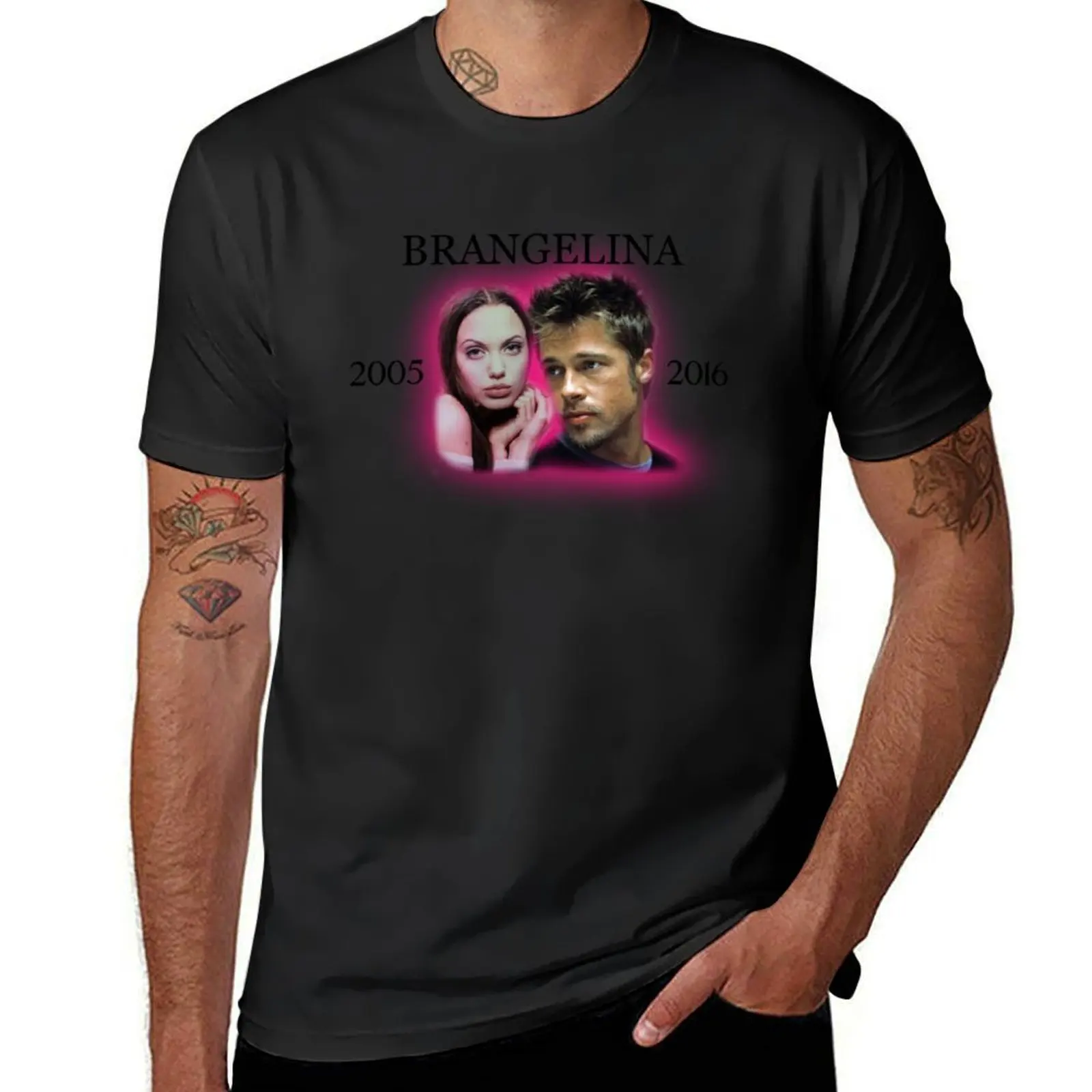 Camiseta de brangelina para hombre, tops de verano, camiseta de manga corta con gráficos