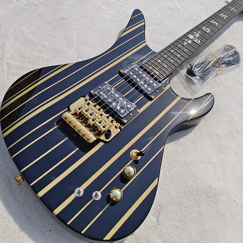 

High quality electric guitar, Gold Strip Matador， with patterned body. In stock, fast shipping