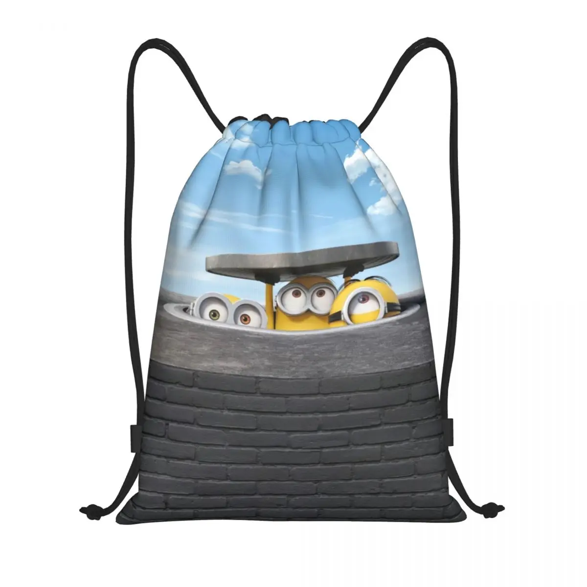 Minions-bolsa de viaje con cordón para adolescentes, paquete de almacenamiento, bolsa de mano para playa, bolsa de zapatos deportivos para la escuela, portátil