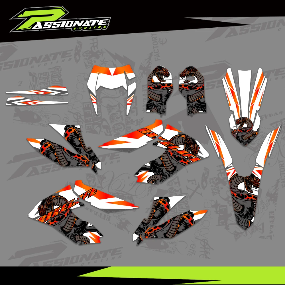 พื้นหลังกราฟิกDecalsชุดสติกเกอร์สําหรับKTM 12-17 18-21 FREERIDE 250 350 หมายเลขชื่อพื้นหลังที่กําหนดเอง