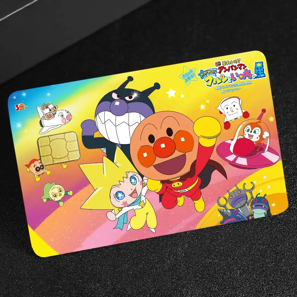 A-Anpanmans Lovely Anime Fashion Matte Gold Silver Black Matte Film Skin Sticker Tape for Bank Credit Debit Card