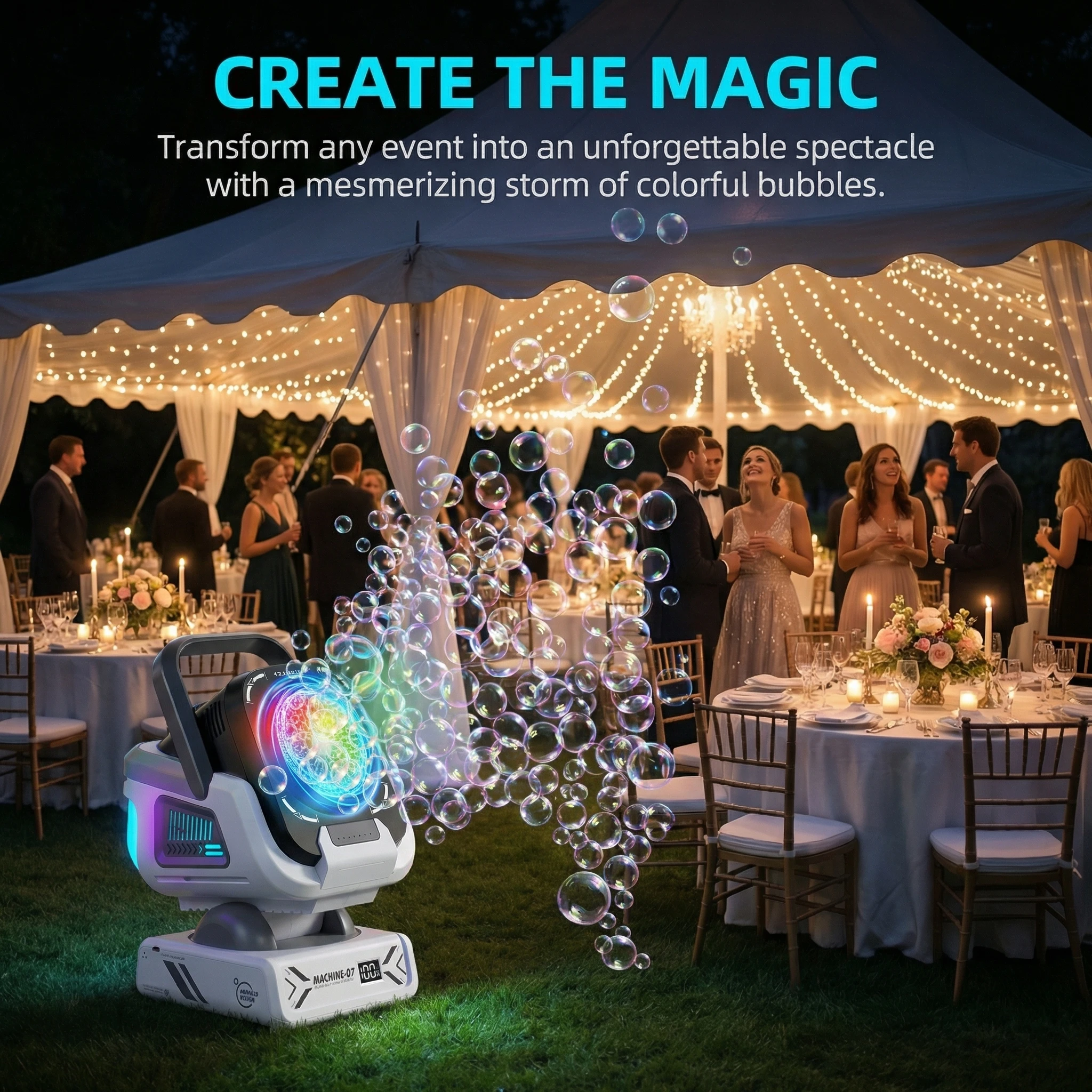 Remote Control RGB Bubble Machine 6