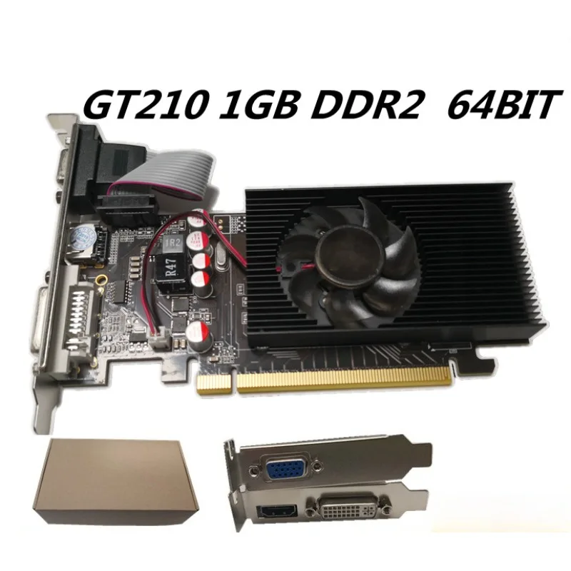 Nova marca gt210 1gb placa de faca de meia altura pequeno chassi placa gráfica escola tudo-em-um máquina pci-e placa gráfica brilhante