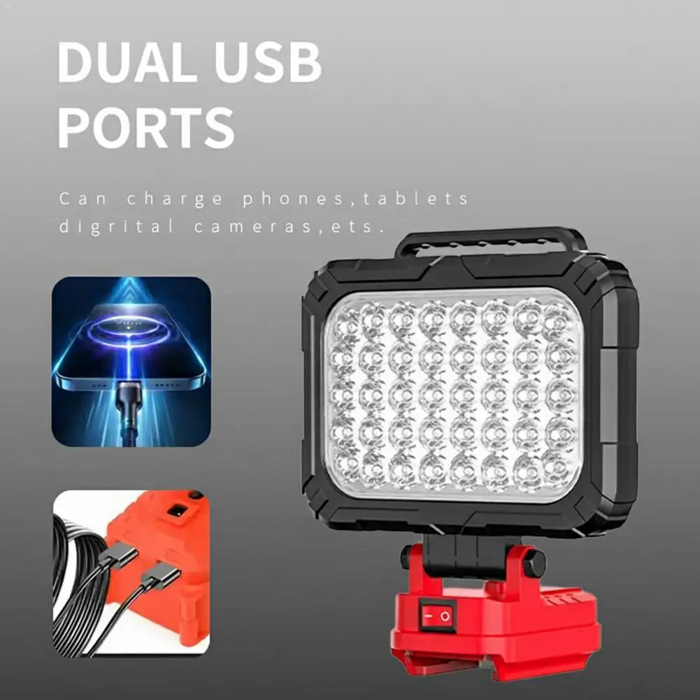 

For For Makita Battery LED Work Light With USB Port 18V Lithium Battery Work Lights Car Repair Led Lights Power Tool Part