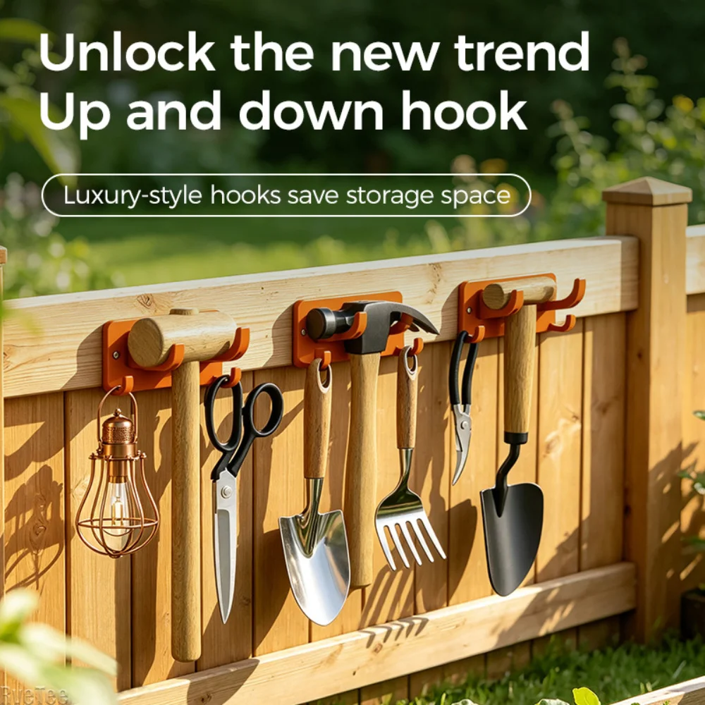 3pcs Plastic Tool Wall Hooks 4 Hooks with Screw Organizers Tool Holders for Hammer Shovel Rake Tape