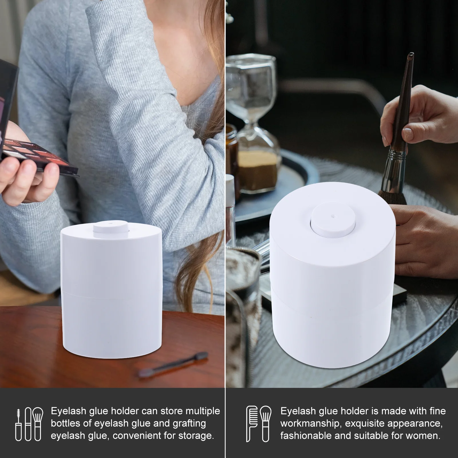 

Eyelash Glue Storage Container ABS Material Waterproof Seal Lightweight Portable Organizer for Lash Extensions Adhesive Holder