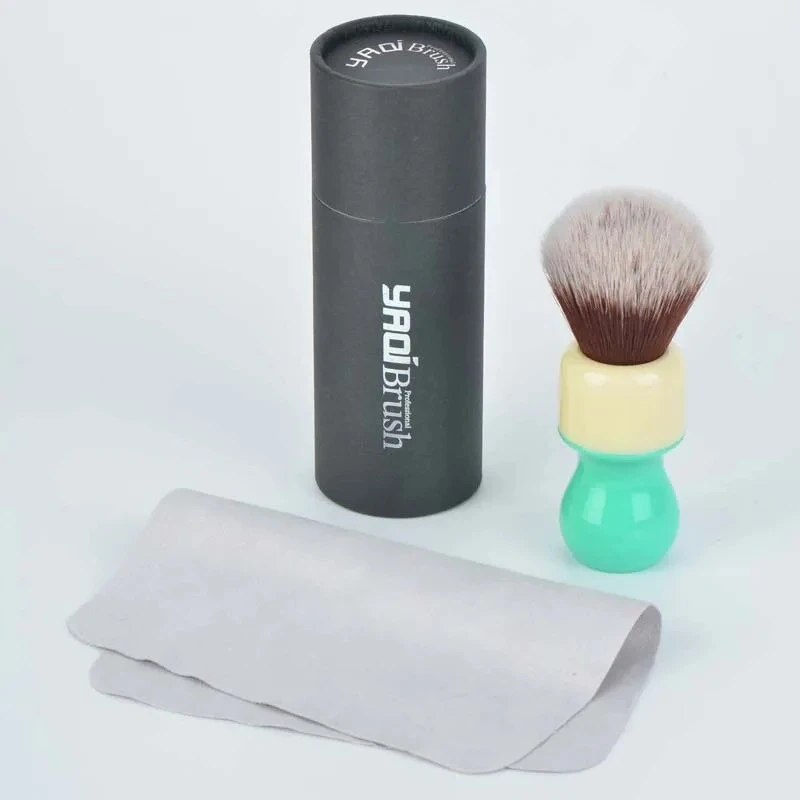YAQI Men's Fresh Simple Surf 22MM Synthetic Hair Shaving Brush Portable Travel Casual Wet Shaving Brush With Logo