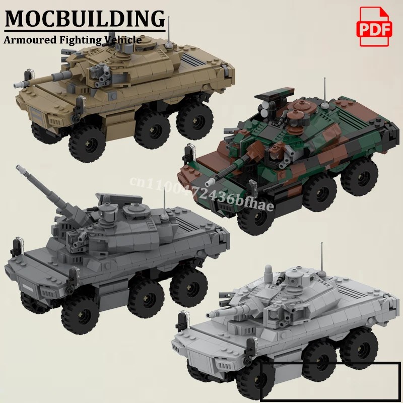 

Бронированный боевой автомобиль, кирпичи, модель армейского автомобиля MOCBUILDING, креативный EBRC Jaguared, строительные кирпичи, игрушки, подарок