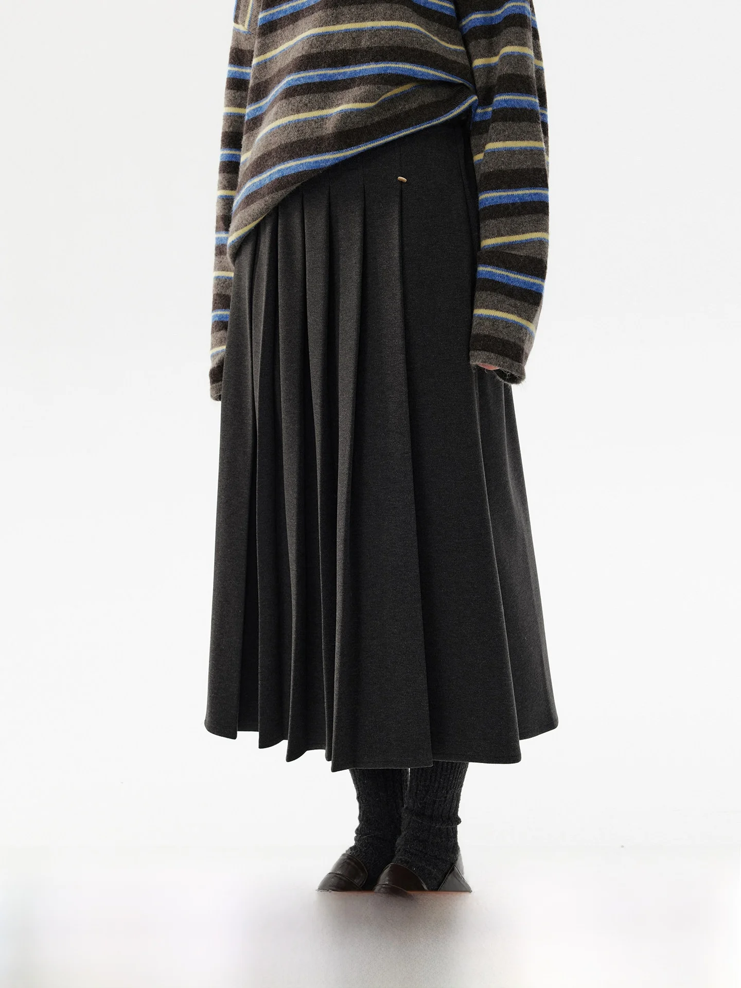 

Длинная шерстяная юбка А-силуэта в клетку для женщин, осенне-зимняя новинка, с эластичной талией, утягивающая, в стиле Беркли, повседневная