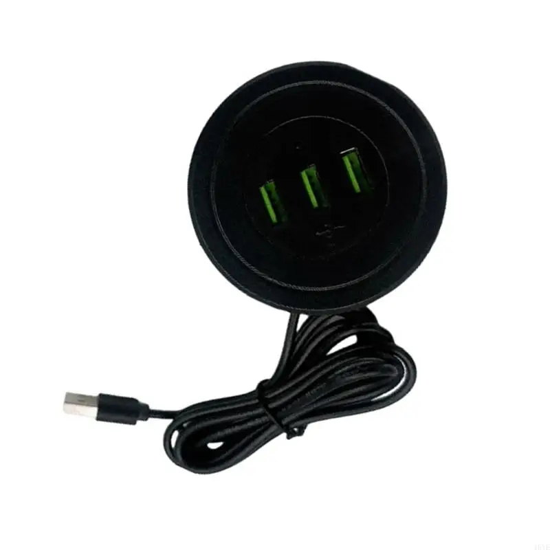 Recessed Double USB Wall Outlet 2 USB 1 Type C 1.75M Cable Type B Connection