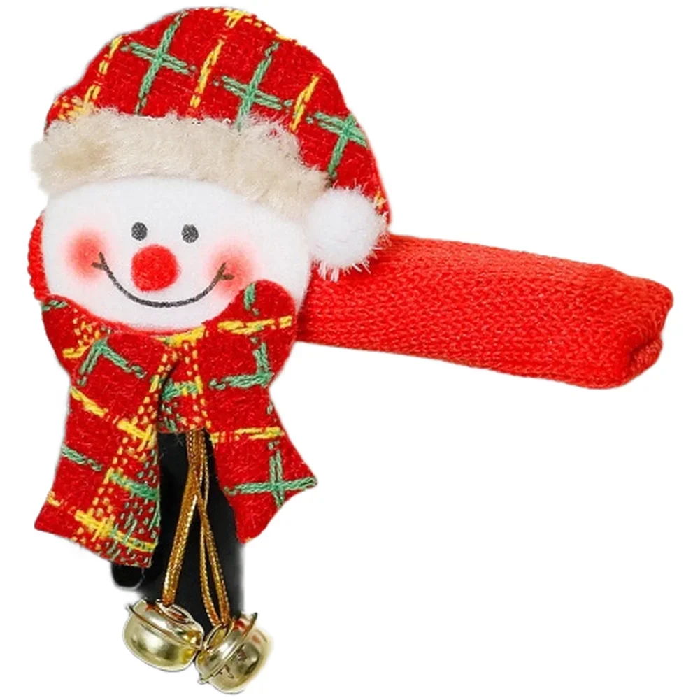 Christmas Celebration Cartoon Holiday Decor Soft Cloth Cover Adorable Santa And Reindeer Designs Easy To Install Handle Cover