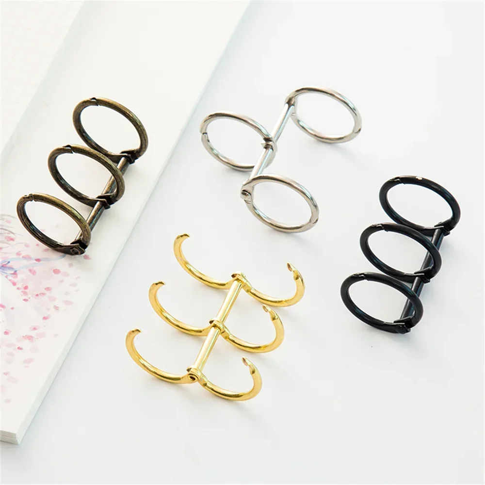 2pcs 3 Holes Loose Leaf Binder Rings Circle Rings Binding Scrapbook Binding Buckle Hoop Photo Album Ring Binder Stationery