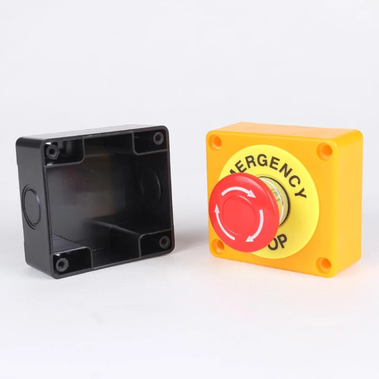 660V 10A Emergency Stop Button Switch Box Waterproof Safety STOP Push Button with Rain Cover for Industrial Machine