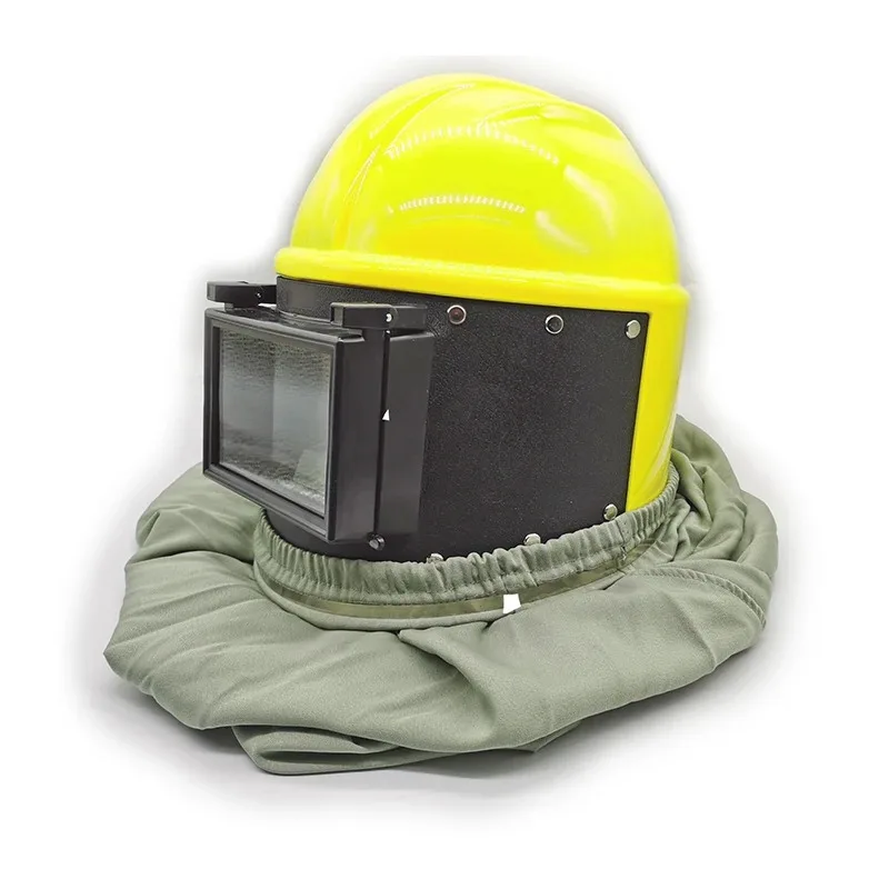 TS-01B New sandblasting protective helmet spray paint mask double-layer lens ABS flat glass spray job mask