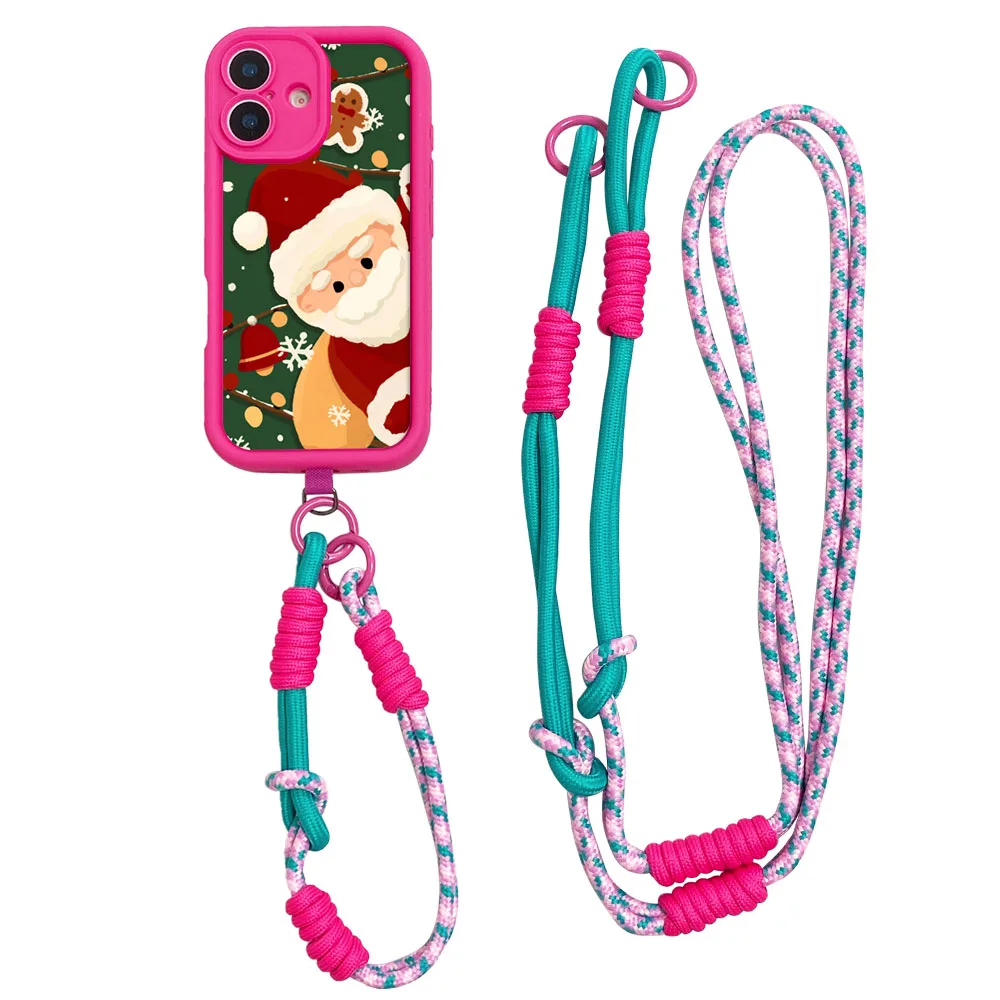 2025 papai noel caso de telefone para redmi nota 14 13 12 11 10 9 8 7 pro plus 14s 13c 12c 14c 9c corrente de pulso crossbody cordão capa