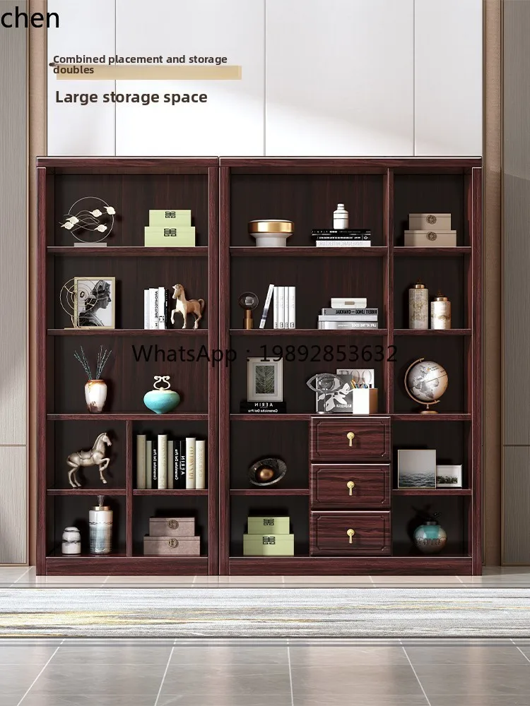 

solid wood combination bookcase corner cabinet integrated whole wall with door modern simple storage bookshelf