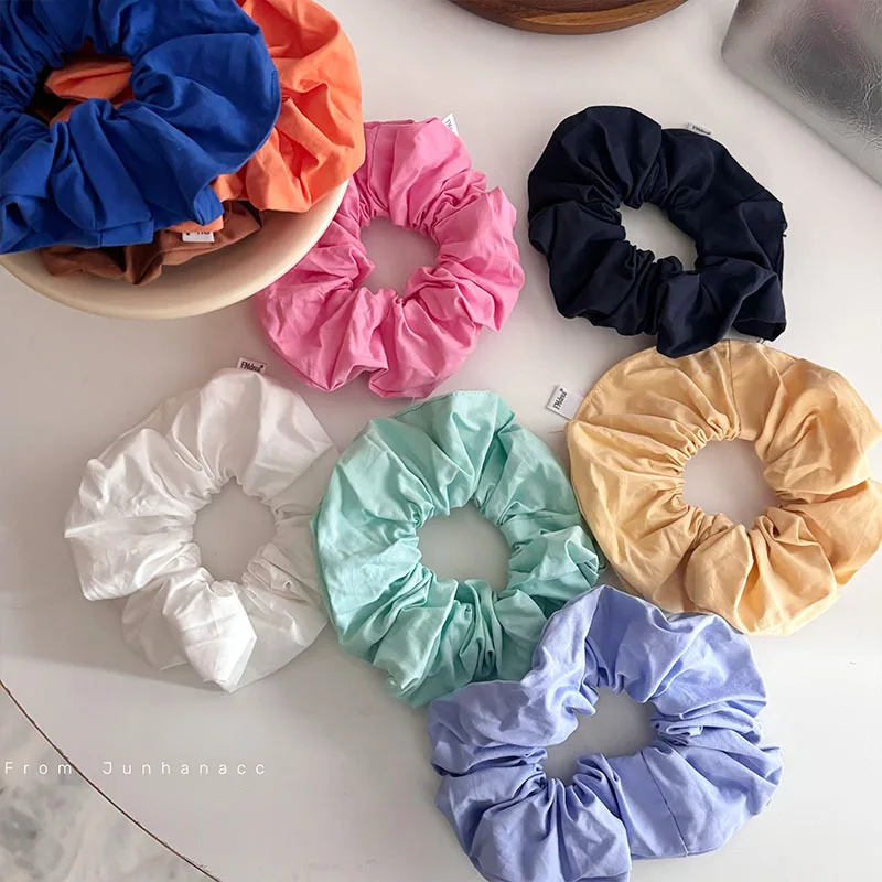 Korean Colored Pleated Scrunchie Headwear for Women Girls Fashion Simple Ponytail Elastic Hair Band Hair Accessories Wholesale