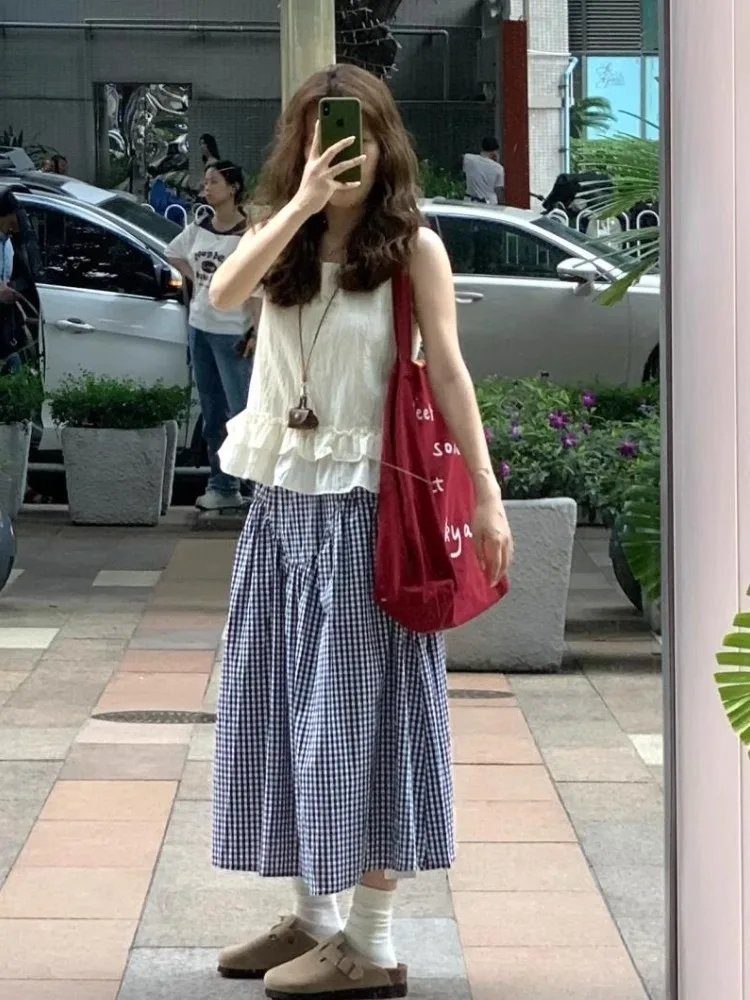 

Шикарная двухслойная юбка-тортик, жилет, топ, свободный женский летний новый жилет для похудения, верхняя часть тела, утренний колокольчик, вечерняя песня