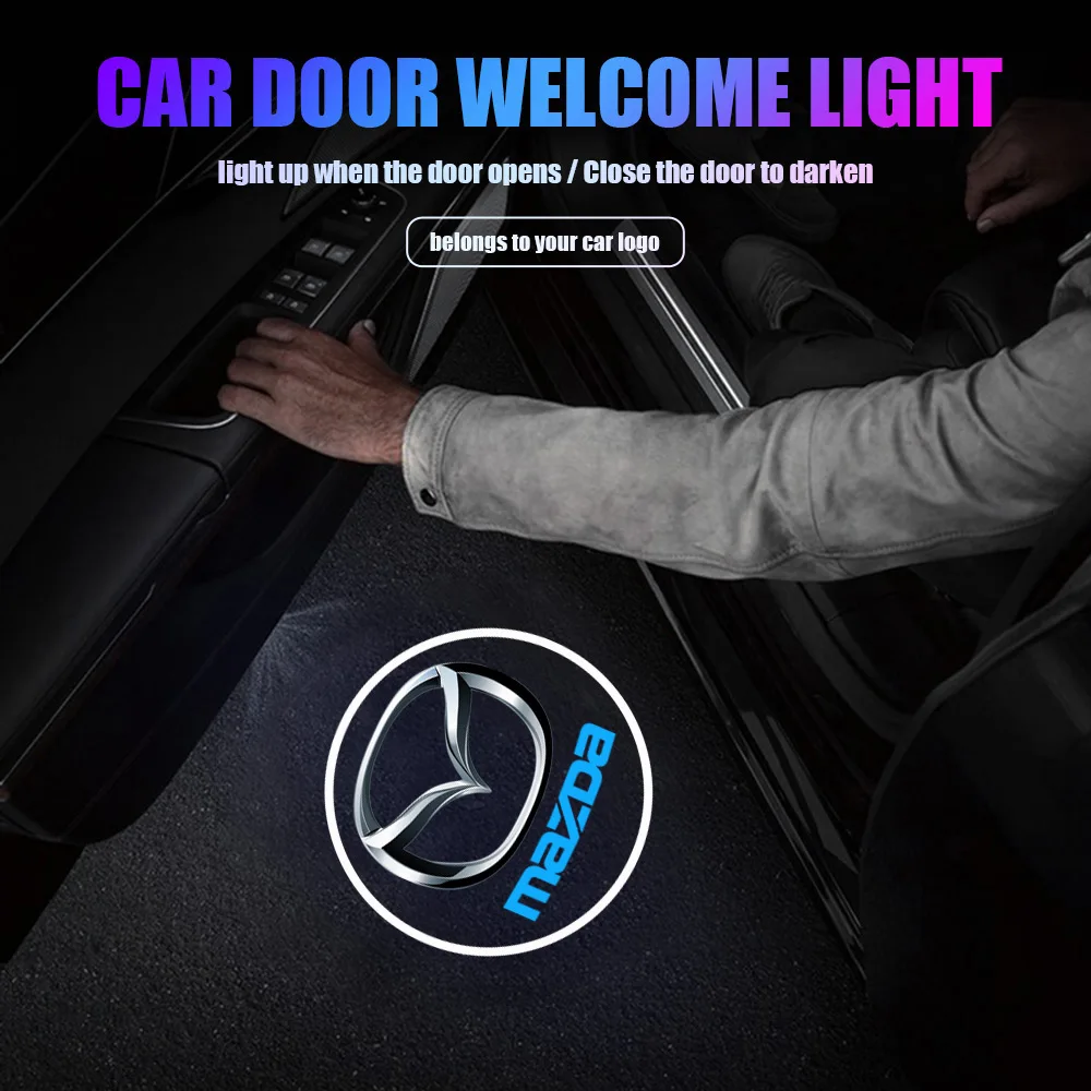 1/2 pcs Wireless Led Car Door Welcome Laser Projector Logo Car Styling Accessories For Mazda Axela Demio Atenza MS GJI GH BK MP