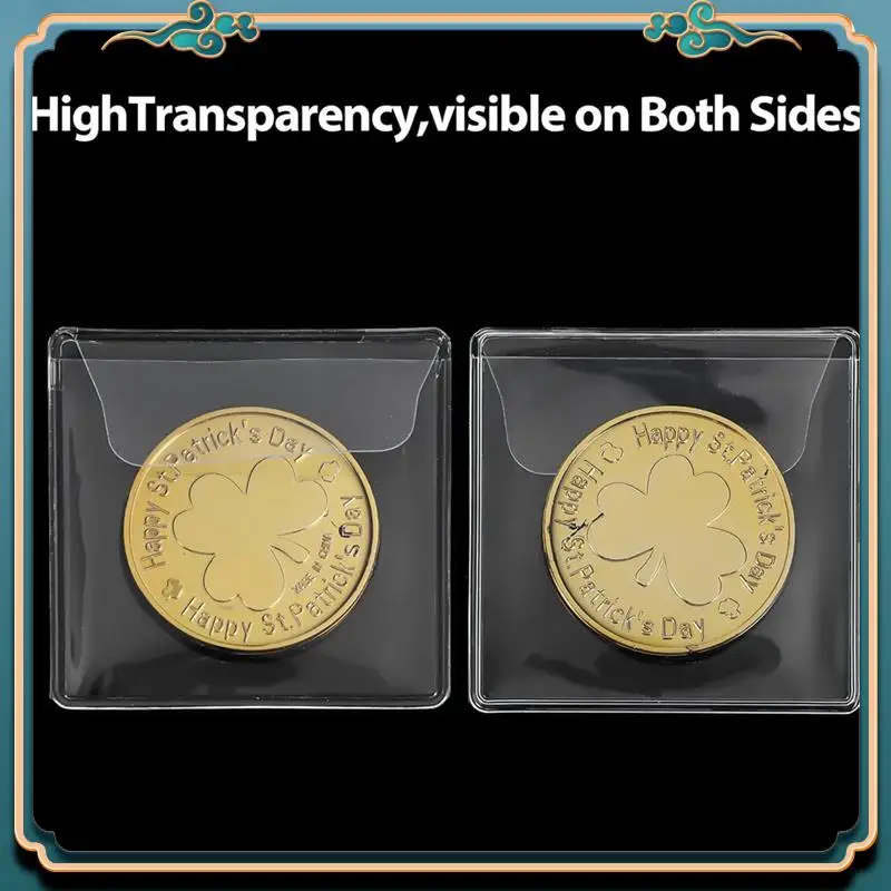 

(New)-200Pcs Single Pocket Coin Sleeves Holders Clear PVC Coin Protectors Individual Plastic Coin Holders,2.2 X 2.2 Inch