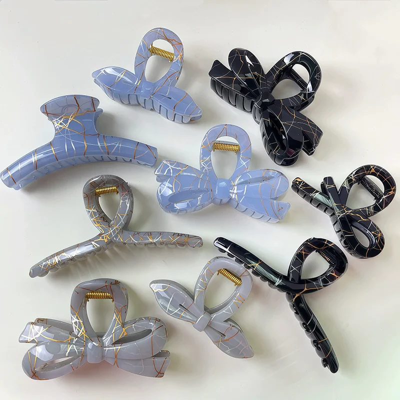 

Ins Hot Sale New Design Geometric Lace Pattern Hair Clip Simple Fashion Plastic Shark Clip Hair Accessories