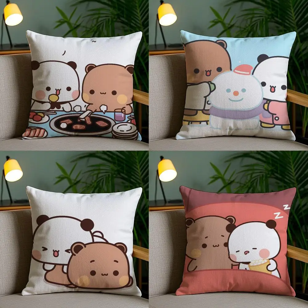 Panda Bubu Cushion Cover Cushion Cover Soft Washable Pillow Case Multi-Scene For Couch Bed Travel Office Use