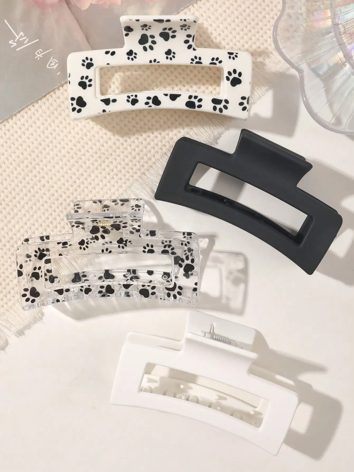 4 Stück Leoparden-Haarklammern für Frauen und Mädchen, Haarklammern, modischer Haarschmuck, Hai-Clip für dünnes, dickes Haar – Detail 6