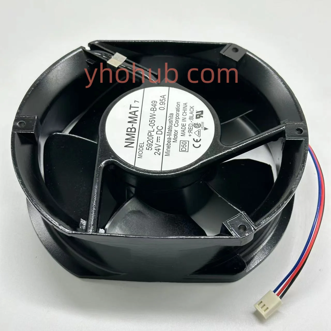 Imagem -02 - Nmb-mat 5920pl05w-b49 D50 dc 24v 0.95a 3-fio Ventilador de Refrigeração do Servidor de 125x125x35 mm