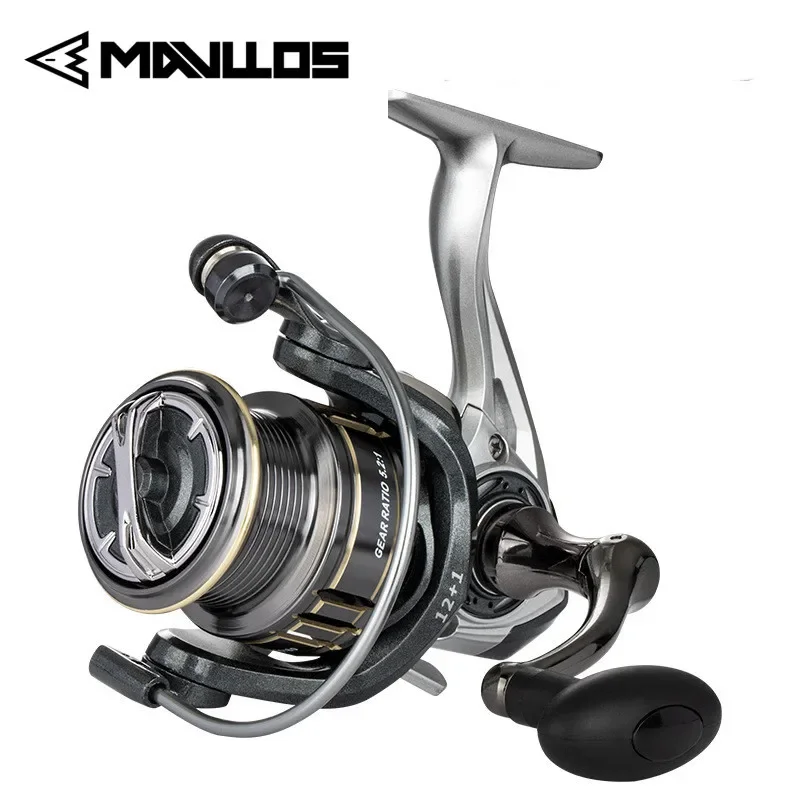 

Mavllos Tales Carp Fishing Reel,Suit Fishing Bass Shallow Spool Brake Force 8kg Ratio 5.2:1 Rubber Handle Trout Spinning Reel