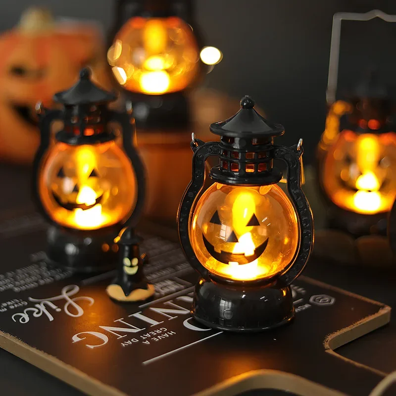 2pcs Halloween Pumpkin Ghost Face Lamp Portable Skull Decoration Light Bar Party Table Atmosphere Prop Halloween Decor - view 3