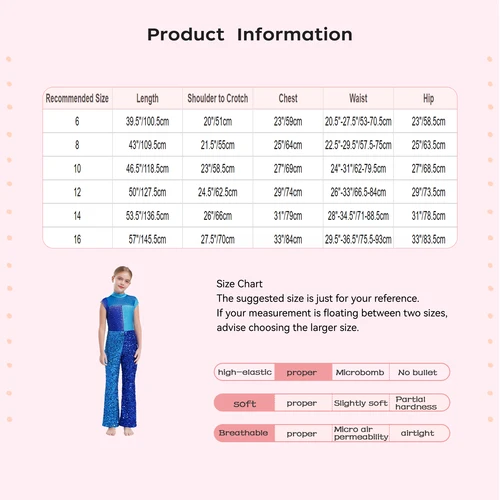 Imagen 2 del producto Vestidos de baile de salón de Tango y Jazz brillantes para niñas, leotardo con cuello simulado, mono de bloques de Color con lentejuelas, Ropa de baile moderna para Ballet gimnástico