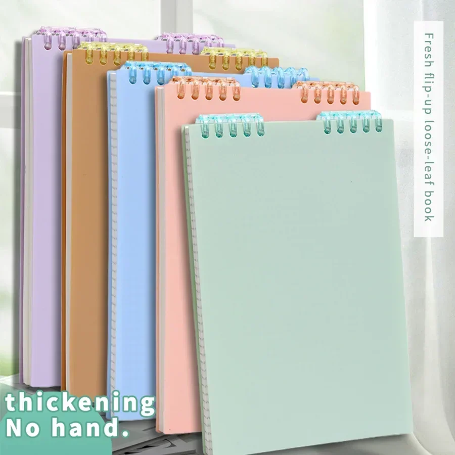 A5 60-sheet Color Notebook Spiral Bound Loose-leaf Notebook with Line Pages Office Stationery for Schools