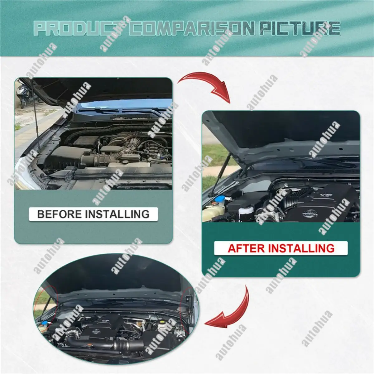 2x دعامات غطاء المحرك الأمامي لسيارة Hyundai Elantra AD 2015-2019 مخمدات رفع الغاز للصدمات تدعم تعديل دعائم الينابيع المساعدة