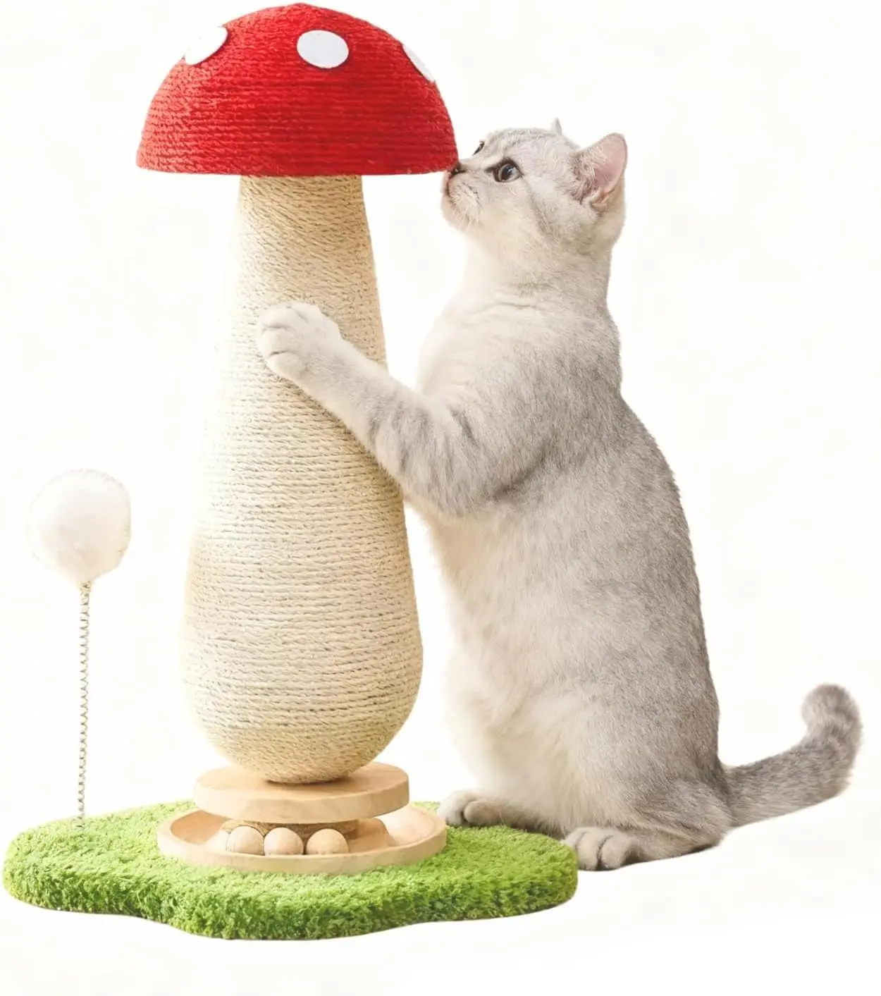 

Cat Scratching Tower - Indoor Scratcher for Adult Felines, Playful Kitty Tree with Catnip Ball Track and Spring Fur Ball